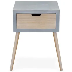 3S. x Home Table De Chevet Grise et Bois 1 Tiroir VERAH Discount