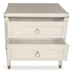 3S. x Home Table de chevet élégante 2 tiroirs Optimus Beige clair et Or Clearance