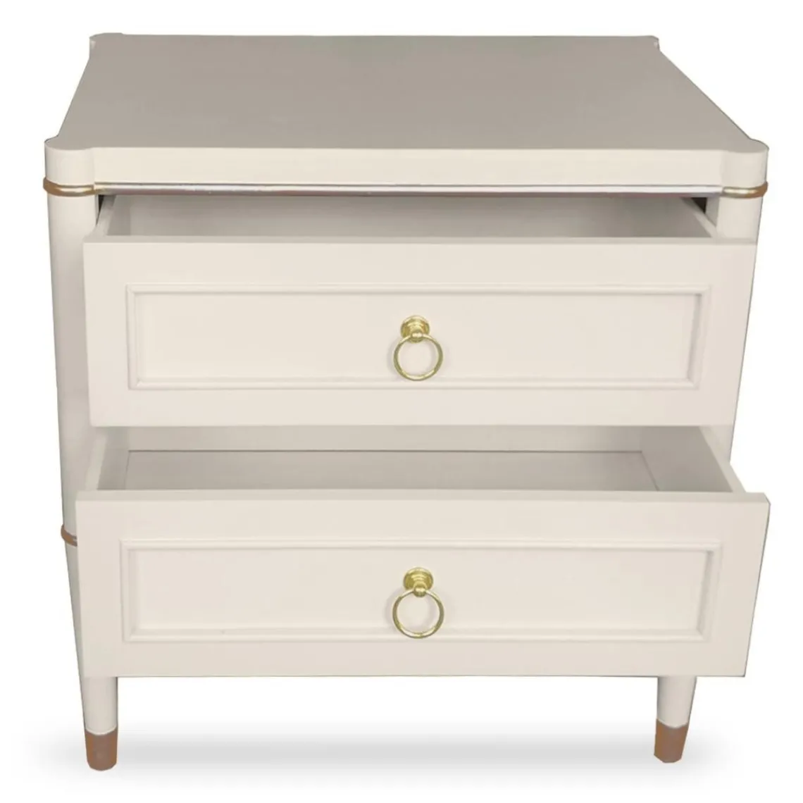 3S. x Home Table de chevet élégante 2 tiroirs Optimus Beige clair et Or Clearance