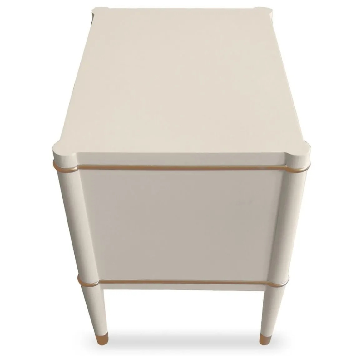 3S. x Home Table de chevet élégante 2 tiroirs Optimus Beige clair et Or Clearance