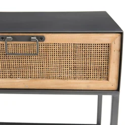 Macabane Table de chevet métal 1 tiroir cannage - DORIA New