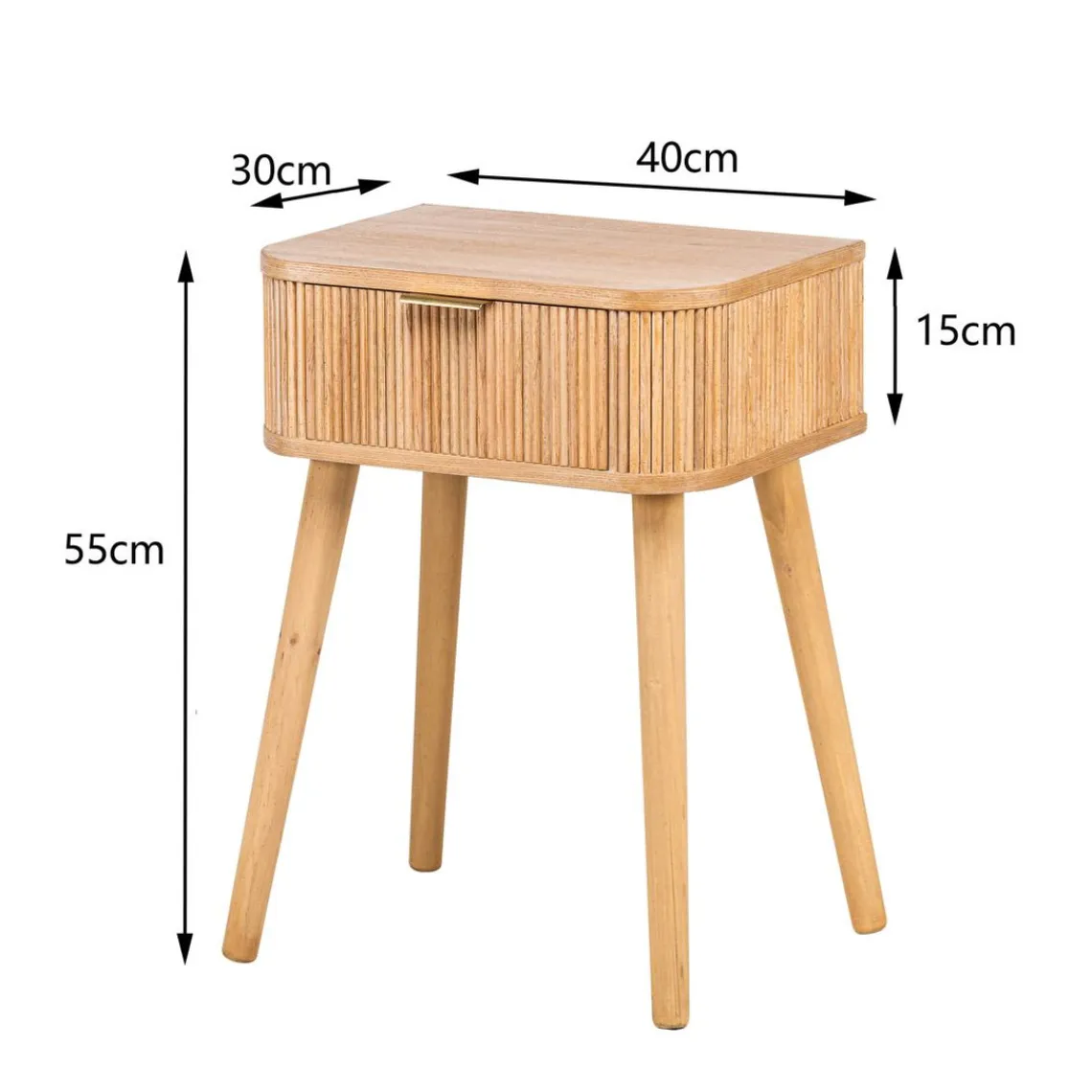 3S. x Home Table de Chevet Nuit Appoint Naturel en Bois - Nordlys Discount
