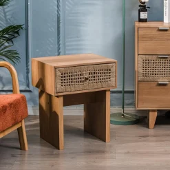 Nordlys Table de Chevet Nuit Appoint Scandinave en Bois Outlet