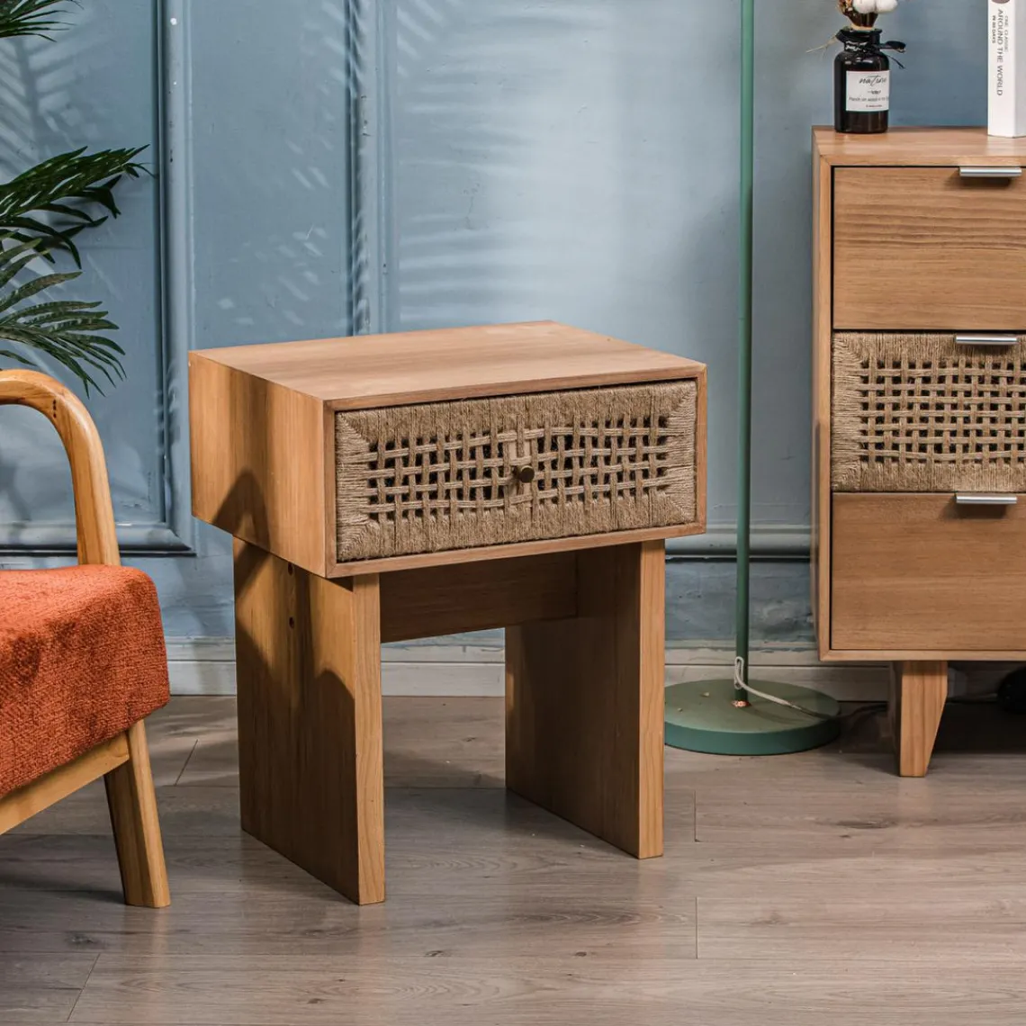 Nordlys Table de Chevet Nuit Appoint Scandinave en Bois Outlet