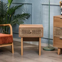 Nordlys Table de Chevet Nuit Appoint Scandinave en Bois Outlet