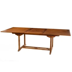 Macabane Table de jardin 8/10 personnes - rectangulaire extensible 180/240 x 100 cm en bois Teck huilé Hot