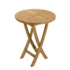 Macabane Table de jardin 2 personnes, ronde pliante 60 x 60 cm en bois Teck Outlet
