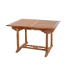 Macabane Table de jardin 4/6 personnes - rectangulaire extensible 120/180 x 90 cm en bois Teck huilé