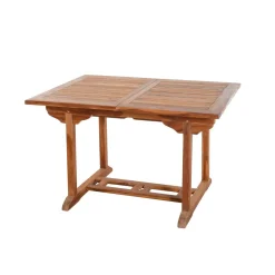 Macabane Table de jardin 4/6 personnes - rectangulaire extensible 120/180 x 90 cm en bois Teck huilé