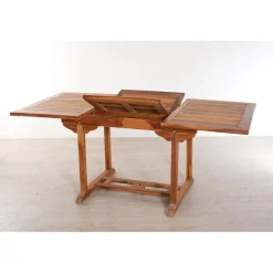 Macabane Table de jardin 4/6 personnes - rectangulaire extensible 120/180 x 90 cm en bois Teck huilé