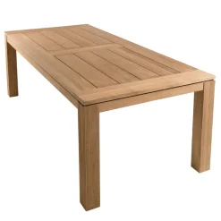 Macabane Table de jardin 6/8 personnes - DENVER 220 x 100 cm en bois Teck Discount