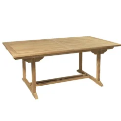 Macabane Table de jardin 8/10 personnes, rectangulaire extensible 180/240*100 cm en bois Teck Hot