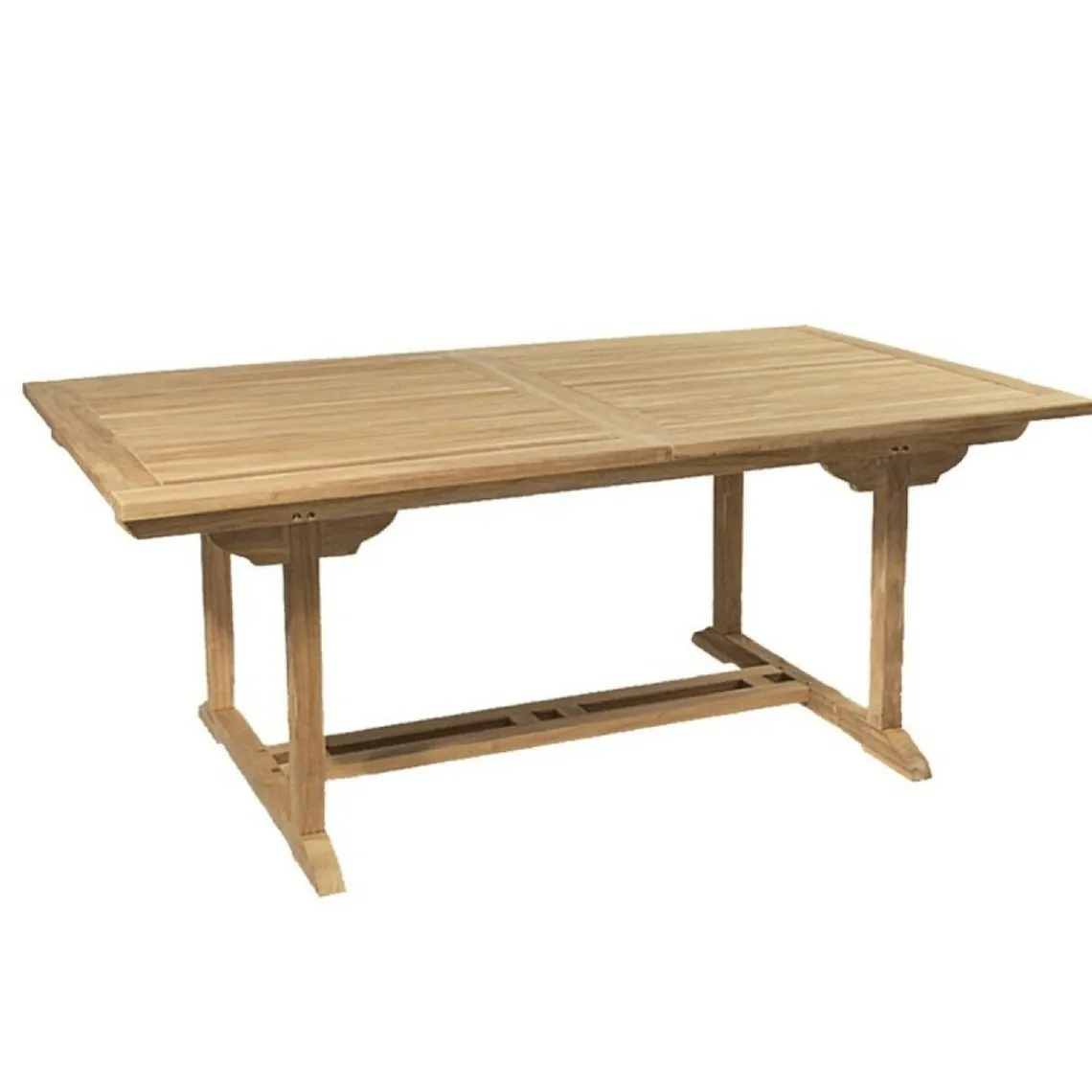 Macabane Table de jardin 8/10 personnes, rectangulaire extensible 180/240*100 cm en bois Teck Hot