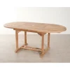 Macabane Table de jardin 4/6 personnes - ovale extensible 120/180 x 90 cm en bois Teck