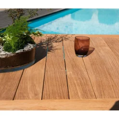 Macabane Table de jardin 6/8 personnes - VIESTE 220 x 100 cm en bois Teck Outlet