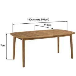 Macabane Table de jardin extensible en acacia huilé Sale