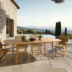 Macabane Table de jardin extensible en acacia huilé Sale