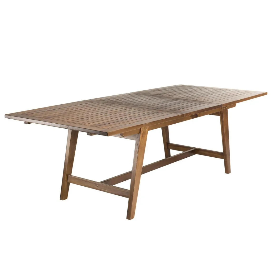 Macabane Table de jardin HANNA 8/10 personnes - rectangulaire scandi extensible 180/240x100cm en bois teck huilé Outlet