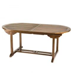 Macabane Table de jardin HANNA 8/10 personnes - Table ovale extensible 180/240 x 100 cm en bois teck huilé Hot