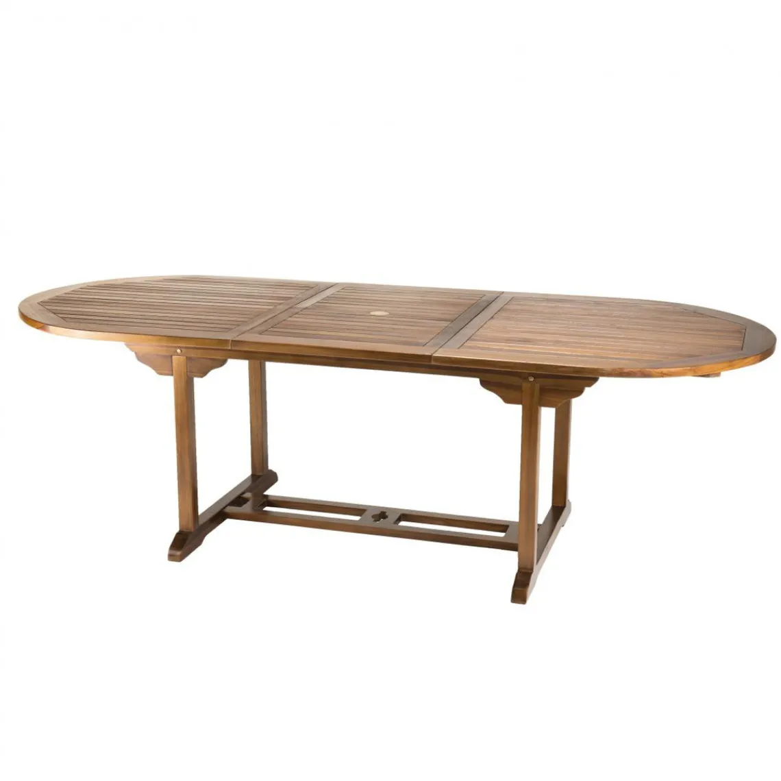 Macabane Table de jardin HANNA 8/10 personnes - Table ovale extensible 180/240 x 100 cm en bois teck huilé Hot