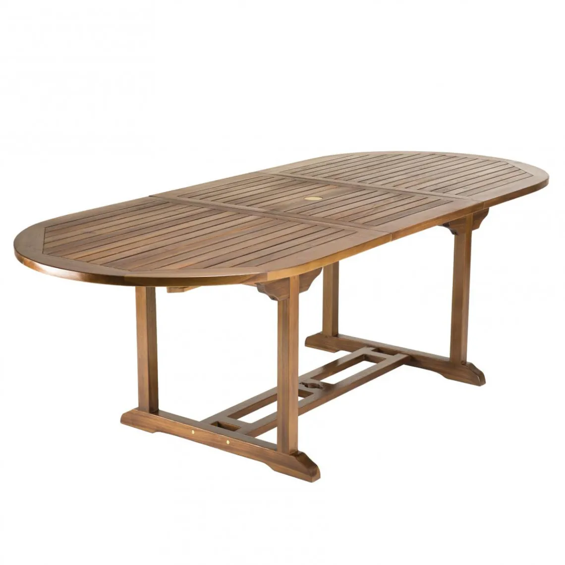 Macabane Table de jardin HANNA 8/10 personnes - Table ovale extensible 180/240 x 100 cm en bois teck huilé Hot