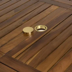 Macabane Table de jardin HANNA 8/10 personnes - Table ovale extensible 180/240 x 100 cm en bois teck huilé Hot