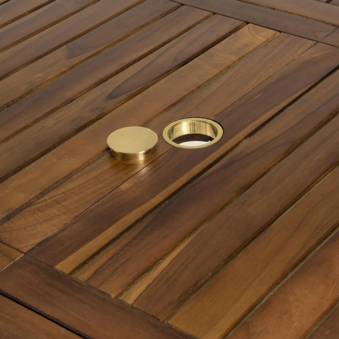 Macabane Table de jardin HANNA 8/10 personnes - Table ovale extensible 180/240 x 100 cm en bois teck huilé Hot