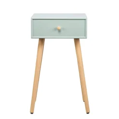 3S. x Home Table de Nuit Scandinave en Bois 1 Tiroir NARITA - Verte Online