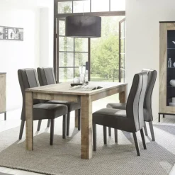 3S. x Home Table de repas 180 cm MANGO décor chene Discount