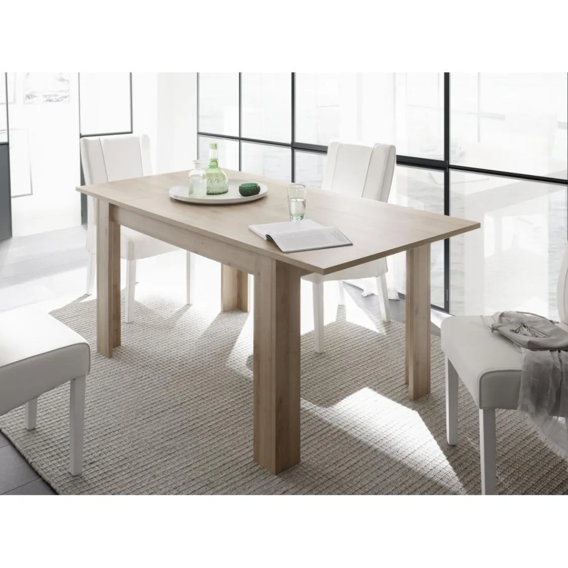 3S. x Home Table de repas 140cm extensible FIRENZE décor chene noyer Clearance