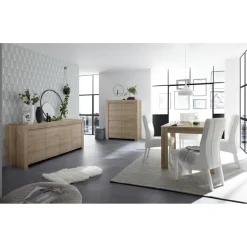 3S. x Home Table de repas 140cm extensible FIRENZE décor chene noyer Clearance