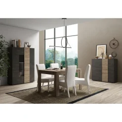 3S. x Home Table de repas 140cm extensible FIRENZE décor chene noyer Clearance