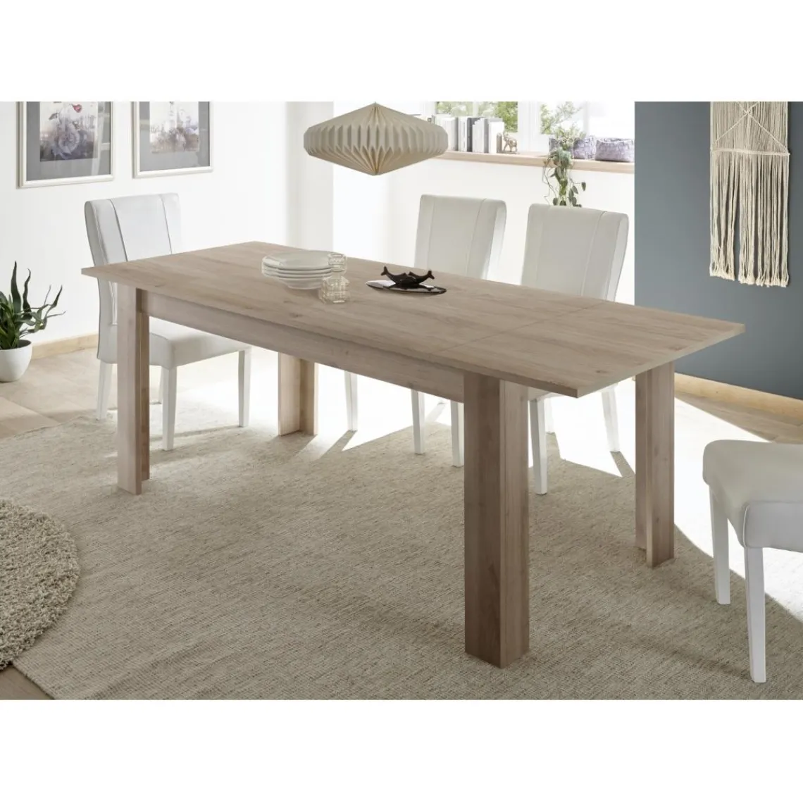 3S. x Home Table de repas 140cm extensible FIRENZE décor chene noyer Clearance