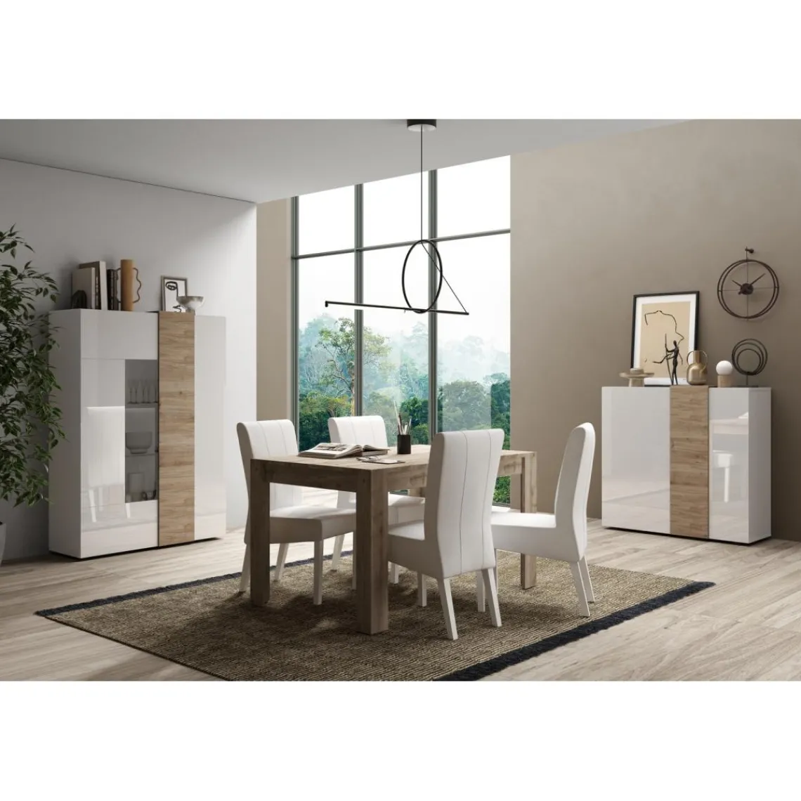 3S. x Home Table de repas 140cm extensible FIRENZE décor chene noyer Clearance