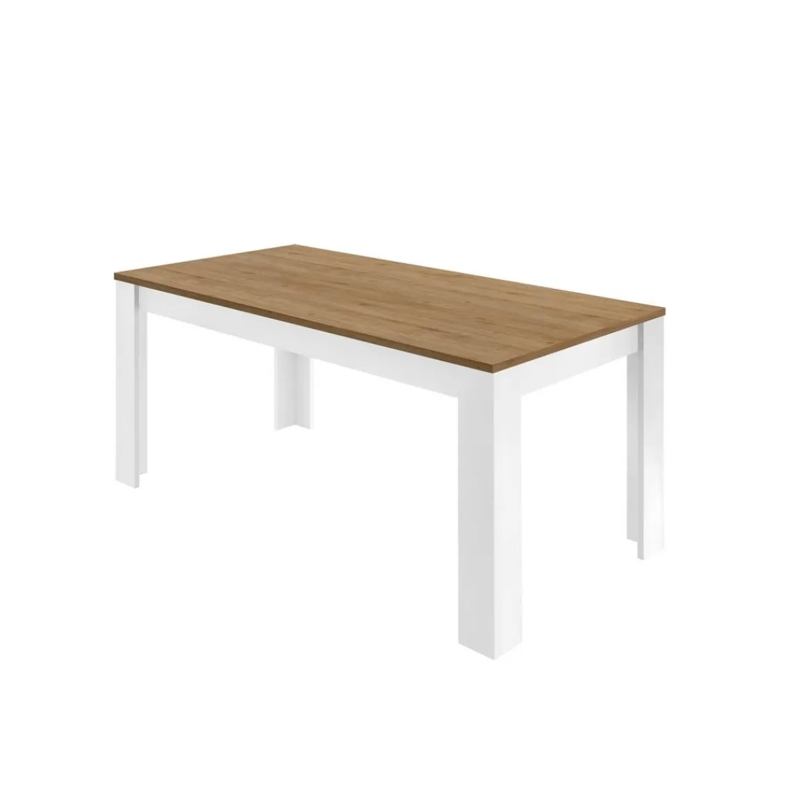 3S. x Home Table de repas en panneaux de particules blanc et beige Online