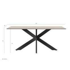 3S. x Home Table de repas pieds métal en Panneau de particules SPIDER Hot
