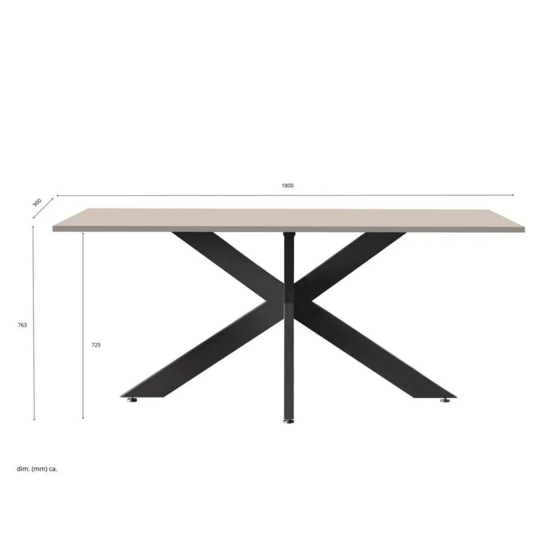 3S. x Home Table de repas pieds métal en Panneau de particules SPIDER Hot