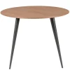3S. x Home Table de Repas Ronde Ø 100 cm Bois Foncé et Pieds en Hêtre Noirs PIPOU Discount