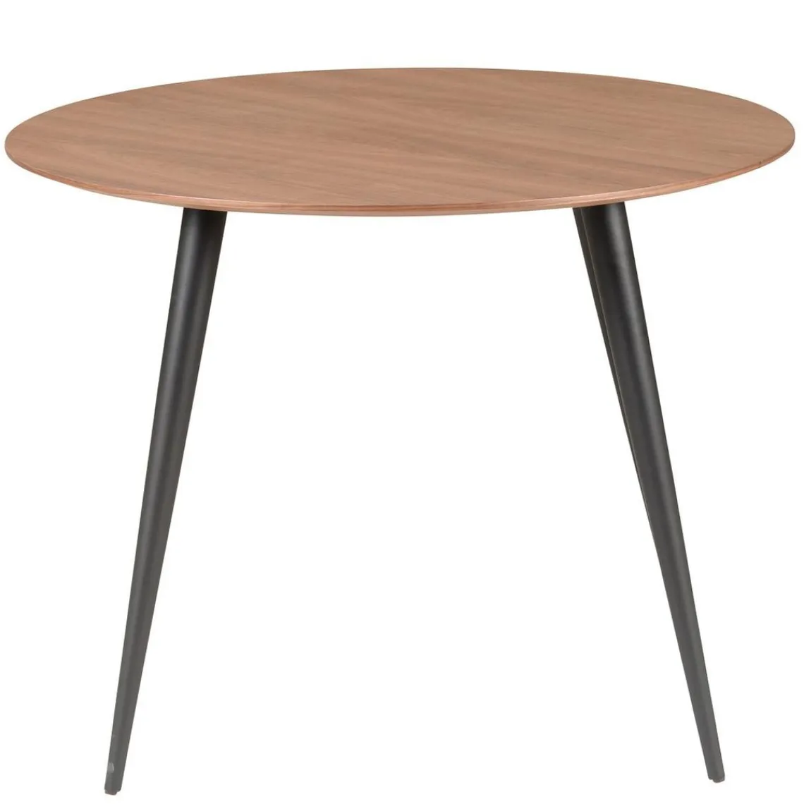 3S. x Home Table de Repas Ronde Ø 100 cm Bois Foncé et Pieds en Hêtre Noirs PIPOU Discount
