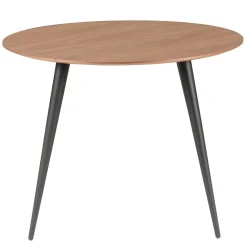 3S. x Home Table de Repas Ronde Ø 100 cm Bois Foncé et Pieds en Hêtre Noirs PIPOU Discount