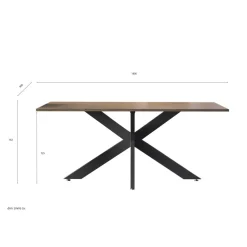 3S. x Home Table de repas SPIDER pieds métal Panneaux de particules de première qualité New