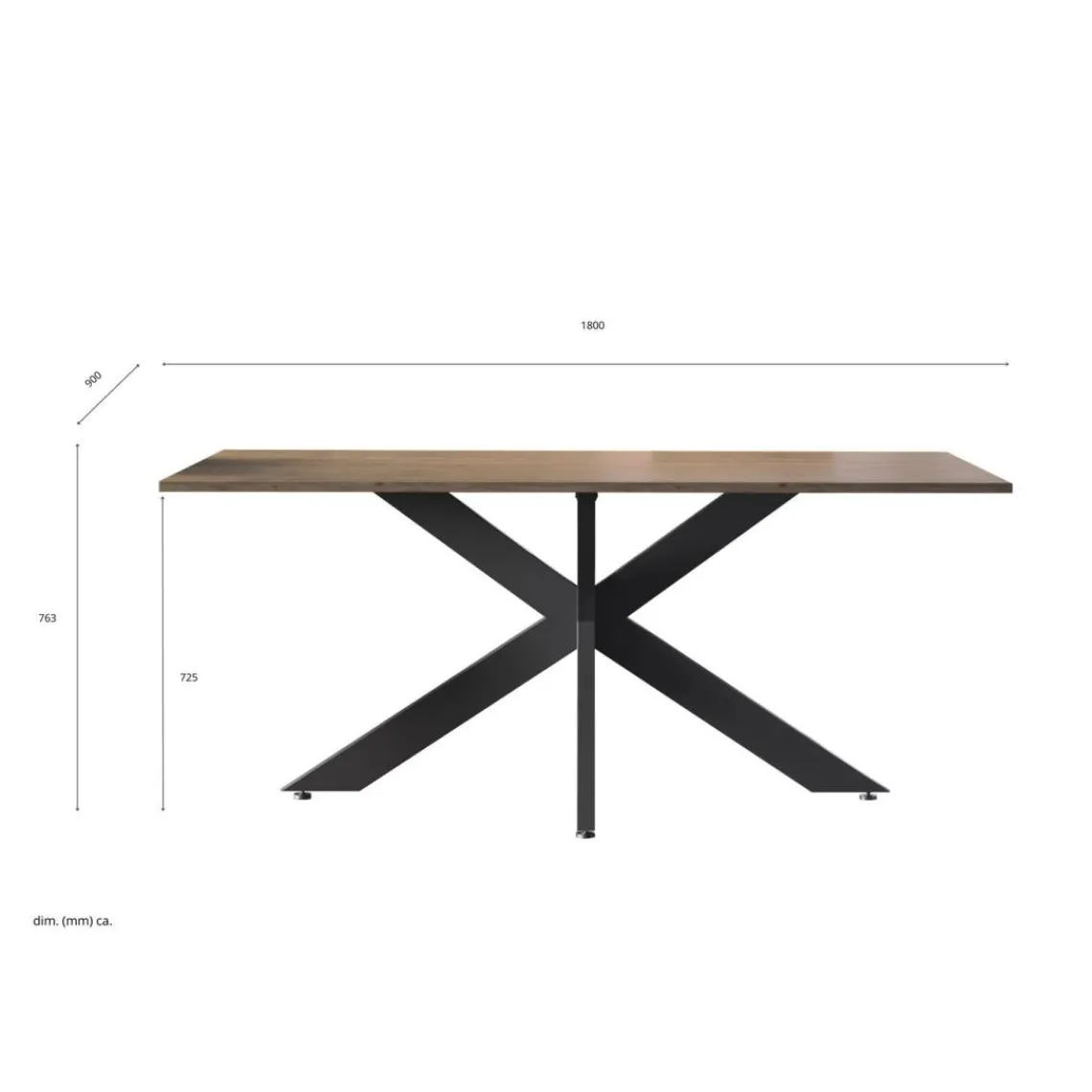 3S. x Home Table de repas SPIDER pieds métal Panneaux de particules de première qualité New