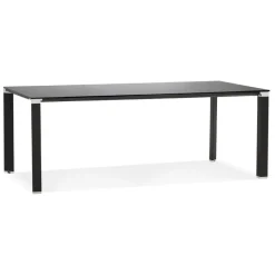 ALTEREGO Table de réunion ou à manger design 'XLINE' en verre noir Online