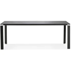 ALTEREGO Table de réunion ou à manger design 'XLINE' en verre noir Online