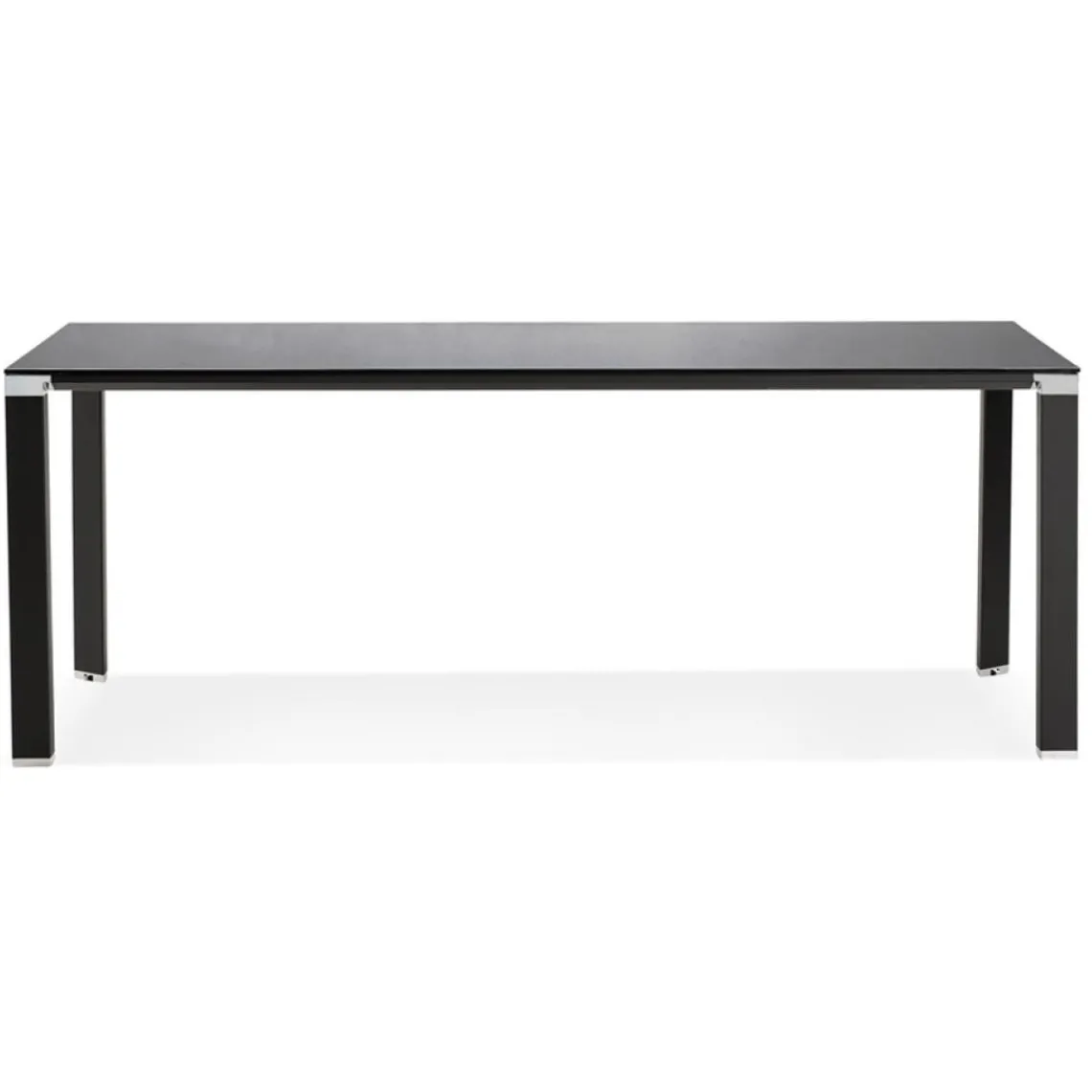 ALTEREGO Table de réunion ou à manger design 'XLINE' en verre noir Online