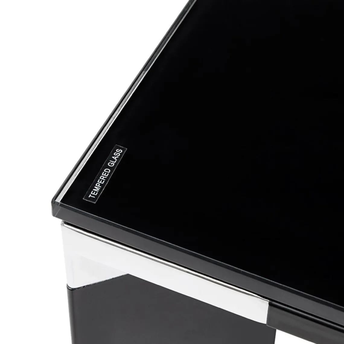 ALTEREGO Table de réunion ou à manger design 'XLINE' en verre noir Online