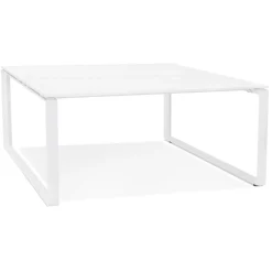 ALTEREGO Table de réunion ou bureau bench 'BAKUS SQUARE' blanc Sale