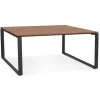 ALTEREGO Table de réunion ou bureau bench 'BAKUS SQUARE' en bois finition Noyer et métal noir Hot