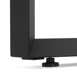 ALTEREGO Table de réunion ou bureau bench 'BAKUS SQUARE' en bois finition Noyer et métal noir Hot