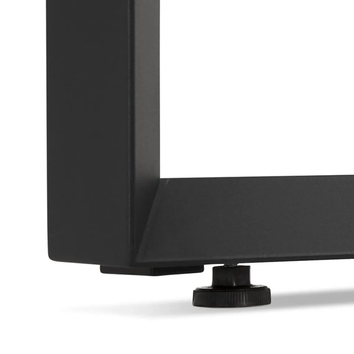 ALTEREGO Table de réunion ou bureau bench 'BAKUS SQUARE' en bois finition Noyer et métal noir Hot